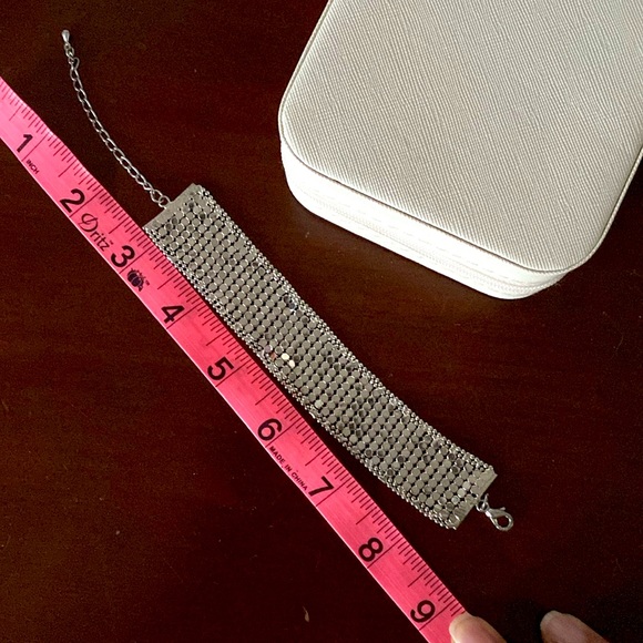 Women's silver thick bracelet adjustable length - Picture 2 of 2